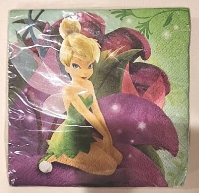 Disney Fairies TinkerBell Party Lunch Napkins. 16ct. 2ply. 5" New.  - Image 1 of 2