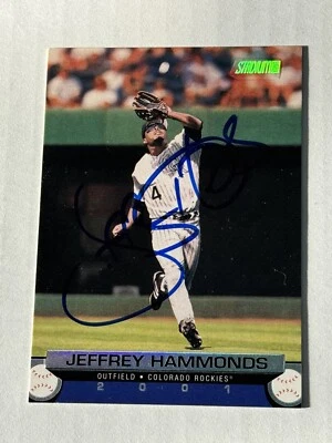 Jeffrey Hammonds 2001 Topps Stadium Club Authentic Signed Autograph Auto Rockies - Image 1 of 3