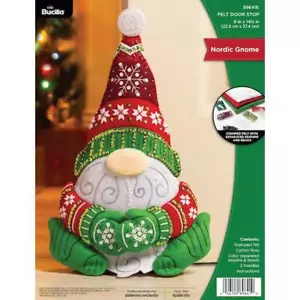 Bucilla 8"x13.5" Felt Door Stopper Kit - Nordic Gnome 89641E - Picture 1 of 3