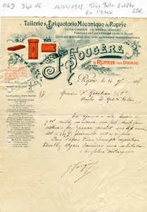 Dépt 16 - Roprie par Dignac - Très Belle Entête d'une Tuilerie Briqueterie 1918 - Picture 1 of 1