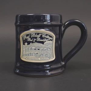 Deneen Pottery Coffee Mug Red Bluff Cottage B&B Navy Blue Montgomery AL 10 oz - Picture 1 of 8