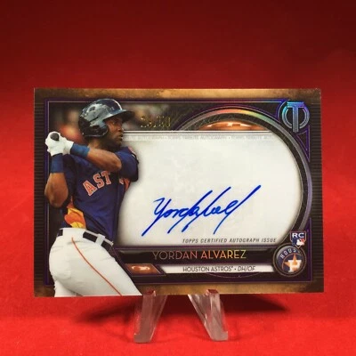 2020 Topps Tribute YORDAN ALVAREZ AUTO PURPLE PARALLEL 29/50 ASTROS RC - Image 1 of 2