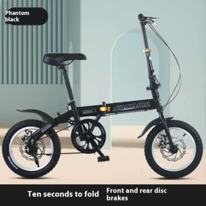 Mini Lightweight Folding Bike 14 in Alloy  7 Speed  Compact Ride Bicycle small - Bild 1 von 14