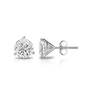 0.50 to 2 cttw Lab Grown Round Diamond Stud Earrings for Women in 14k White Gold - Picture 1 of 14
