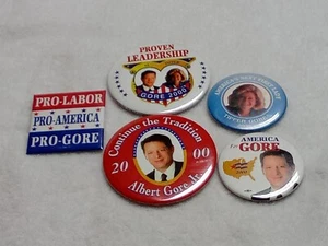 Political Buttons Al and Tipper Gore Lot #8 - Picture 1 of 4