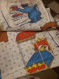 Set lenzuola letto matrimoniale Sesame Street vintage anni 70 Muppets - Foto 1 di 9