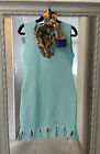 Auth.Bottega Veneta Crochet Azure Blue Dress L/XL New