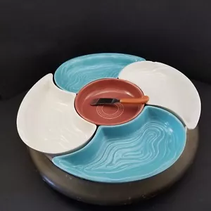 Vintage Relish Dish Lazy Susan Set Fiestaware Coronado Czechoslovakia Custom - Picture 1 of 12