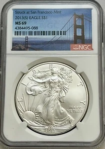 2013 S American Silver Eagle NGC MS 69 - Picture 1 of 4