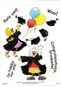 Suzy's Zoo "Hats Off! Graduate!" Scrapbook 4.5x6 Sticker #90091 BULK 25 SHEETS - Picture 1 of 1
