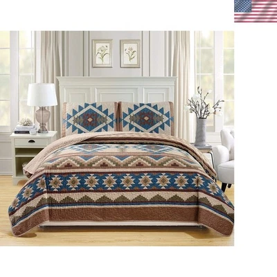 Rústico Oeste Suroeste Nativo Americano Tribal Navajo Diseño Gran Tamaño Be... Foto 1 de 2