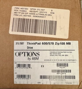 NEW Vintage IBM ZIP 100MB UltraslimBay Drive 100MB 3.5" Int 1.4 MB/s TP 600 - Afbeelding 1 van 13