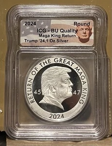 2024 Uncirculated Return Of The Great MAGA King Proof 1oz Silver ULTRA MAGA.RARE - Picture 1 of 2
