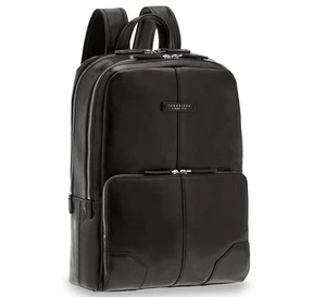 The Bridge Man Backpack Business Vespucci Black Leather Front Pocket 06365001 - Picture 1 of 2