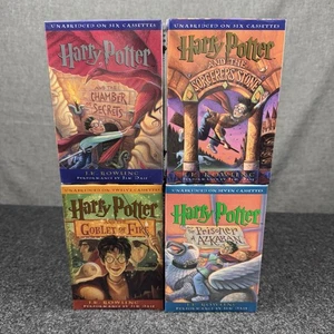 Harry Potter Audiobook Cassette Books 1-4 JK Rowling Jim Dale Books 1 2 3 4 New - Imagen 1 de 13