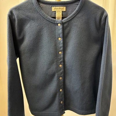 Chaqueta polar Eddie Bauer para mujer M elástica azul a presión manga larga poliéster Foto 1 de 4
