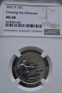 2021-P NGC MS68 Crossing The Delaware Washington Quarter - Picture 1 of 4