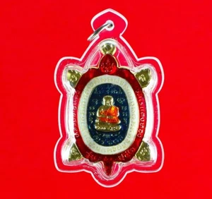 Reiche reiche Schildkröte Buddha Phaya Tao Ruean Thai Amulett LP Liu wasserdichte Hülle - Bild 1 von 5