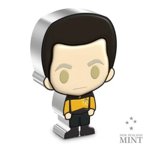 Moneda Chibi 2022 Star Trek The Next Generation Data 1 oz plata prueba color - Imagen 1 de 5