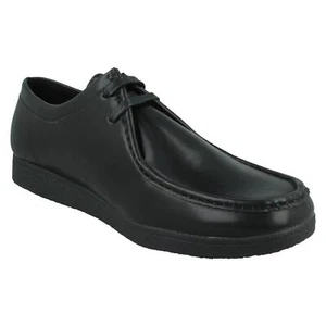 Uomo THOMAS BLUNT Scarpe Stringate Nere A2R209 - Picture 1 of 8