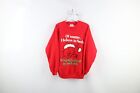 Vintage 90er Jahre Streetwear Damen groß Weihnachten Weihnachtsmann Kreditkarten Sweatshirt rot