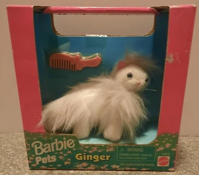Barbie Pets Ginger White Persian Cat 1996 # 67572 Plush - Image 1 of 4