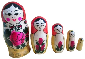 Juego de muñecas rusas anidadoras Semenov/5 piezas/hechas a mano/4,5" de alto/NUEVAS - Imagen 1 de 2