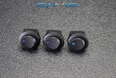 Interruptor basculante redondo 3 PIEZAS 3/4 ORIFICIO DE MONTAJE 16 AMP 12V 3 PINES PALANCA LED AZUL IBRRSB Foto 1 de 4