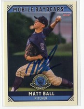MATT BALL Signed Autographed 2019 Mobile Baybears Team Card Los Angeles Angels