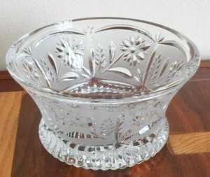 Piatto caramelle fiori cristallo piombo 24% vintage tedesco smerigliato inciso - Foto 1 di 4