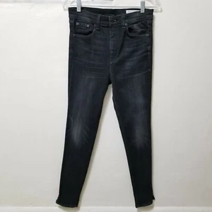 Rag & Bone Damenjeans High Rise knöcheldünn schwarz geschlitzt Denim kurz Gr. 28 - Bild 1 von 12