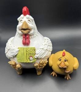 Pollo/Gallina zucca dipinta a mano arte popolare firmata Vicki Thomas da Enesco - Foto 1 di 6