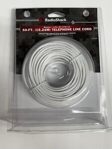 NEW RadioShack 50-ft Telephone Line Cord Modular 4-Pin RJ -11 / RJ -14 04  -26