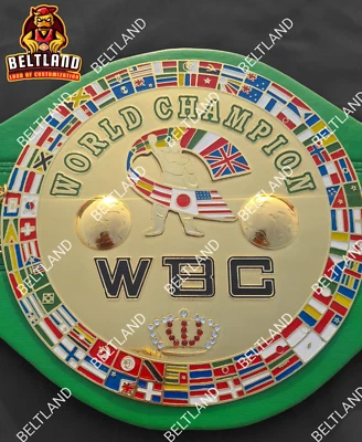 WBC Boxing Belt Ft. Muhammad Ali and Joe Louis 2mm Zinc Adult Size Etching - Image 1 of 4