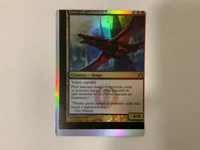 MTG Magic Hypersonic Dragon Foil Italian x1 RTR Return To Ravnica NFC Miscut - Image 1 of 2