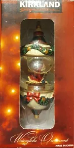 Kirkland Signature Weihnachtsmann Wasserkugel Schneekugel Glas Weihnachtsschmuck - Bild 1 von 6