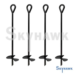 Paquete de 4 piezas de 16" juego de anclaje de tierra de alta resistencia barrena de tierra hélice amarre tienda estaca - Imagen 1 de 3