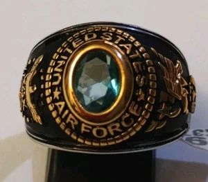 US Air Force Stainless Steel Gold Plated Ring SIZE 9 - Picture 1 of 5