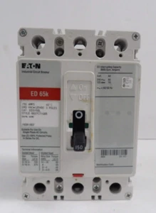 EATON ED3150L 150A 240V, 65KAIC , 3 POLE, NO LUGS, USED - Picture 1 of 4