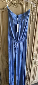 Sky Clothing Brand Med Romper Jumpsuit Braided Strapless Blue Long Strapless $$$ - Picture 1 of 4