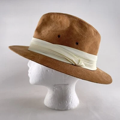 Sombrero De Colección Dobbs Fifth Avenue Nueva York Gamuza Fedora Grabber Para Hombres Talla 7 1/4 Tostado Foto 1 de 4