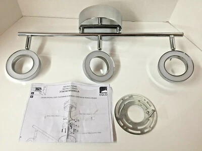 Kit de luces de iluminación de pista cromadas de 3 luces Eglo Naudella 31361A - Ver descripción Foto 1 de 3