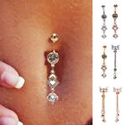Navel Belly Button Rings Crystal Flower Dangle Bar Barbell Body Piercing Jew _co