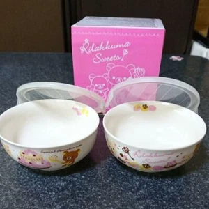 Rilakkuma Bowl Set Microwave with Lid Joshin Collab San-x Kawaii New Japan Prize - Picture 1 of 3