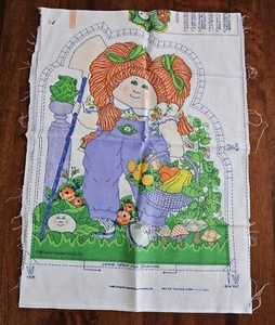 Vintage Fabric Sewing Panel Cabbage Patch Doll “Flower Garden” Cut & Sew 1983 - Picture 1 of 4