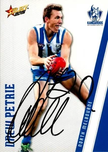 Signed 2015 NORTH MELBOURNE KANGAROOS AFL Card DREW PETRIE - Bild 1 von 3