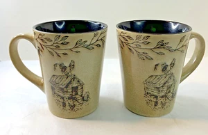 Set of 2 Pfaltzgraff Farmhouse Rooster Coffee/Tea Mugs/Cups 12 Oz. Country EUC - Picture 1 of 9