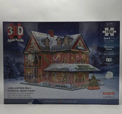 Casa de Navidad 1100 Piezas Rompecabezas 3D Eurográficos Invierno Vacaciones Nuevo Foto 1 de 4