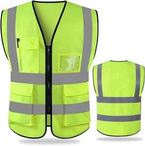 High Visibility Safety Vest Mesh Reflective Work Vests for Men Women - Picture 1 of 9