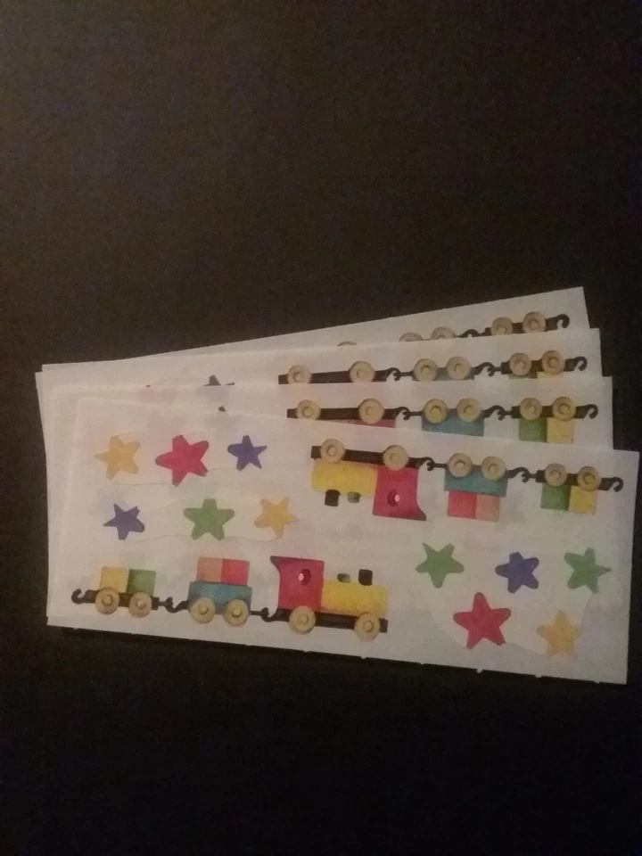 Creative Memories ~ лот из четырех студийных наклеек ~ поезда 2 x 5 дюймов - Изображение 1 из 1